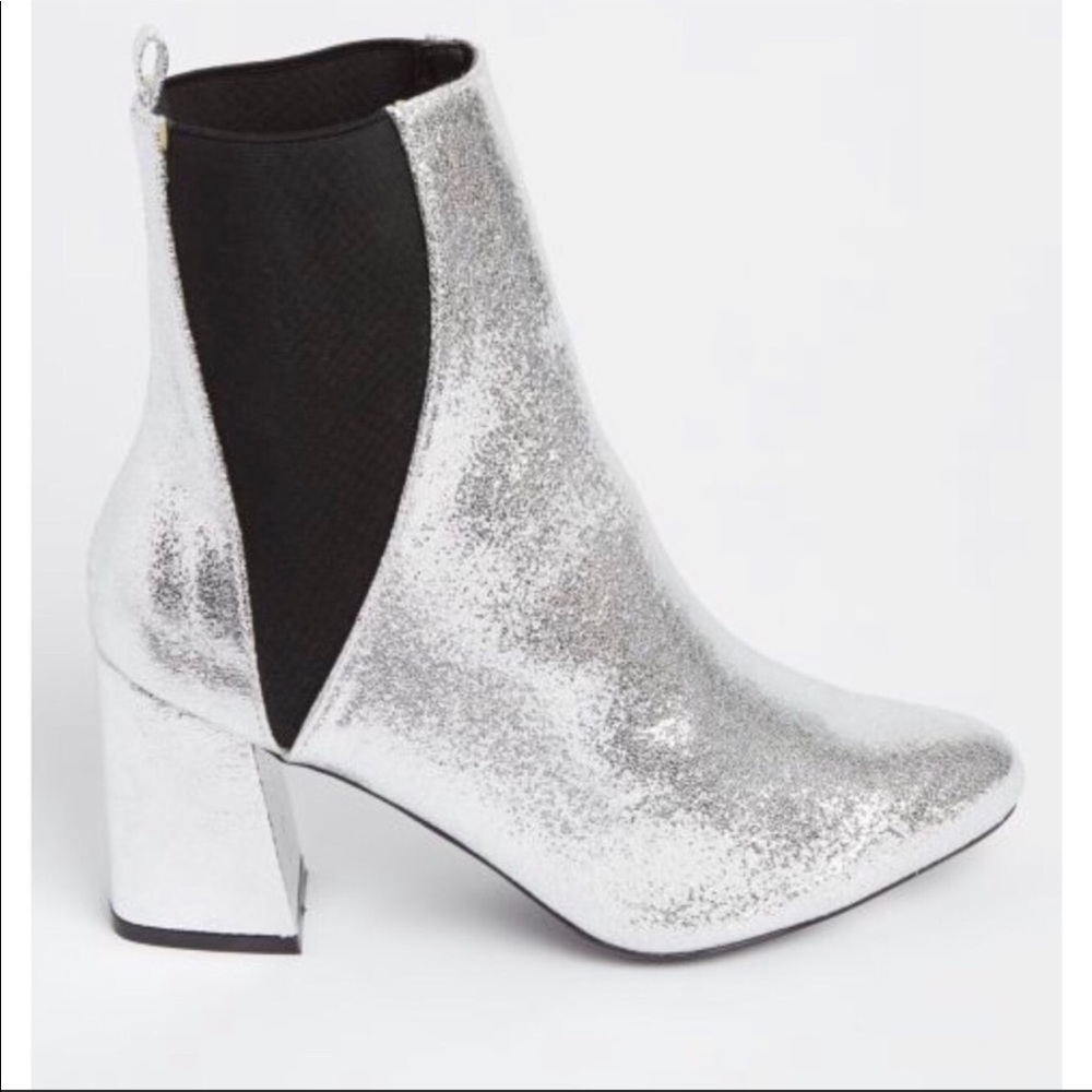 NEW Silver Pointed-Toe Booties